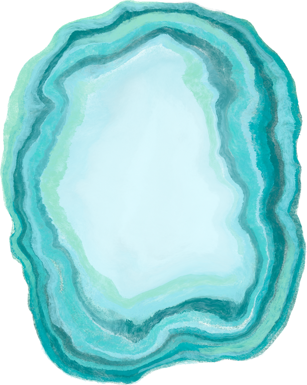 Marbleized Geode Blue and Turquoise Sliced Crystal Stone